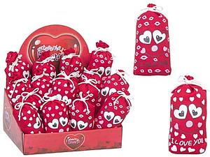 EXPOSITOR  16PZS SACO BESOS CON SONIDO  15CM 