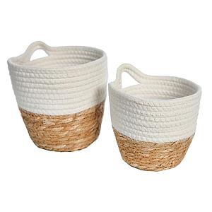 SET 2 MACETEROS COLGANTES CUERDA DE ALGODON 