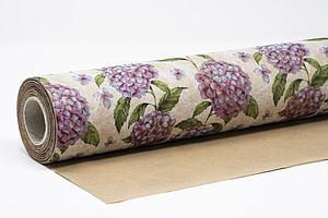 BOBINA PAPEL FIBRA HORTENSIAS LILAS 75CM