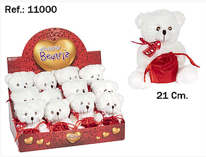 EXPOSITOR 12PCS OSITO BOLSA CORAZON 21CM