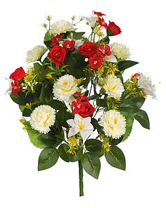 RAMO DE UNA CARA CLAVEL Y LILY ARITIFICIAL  50CM